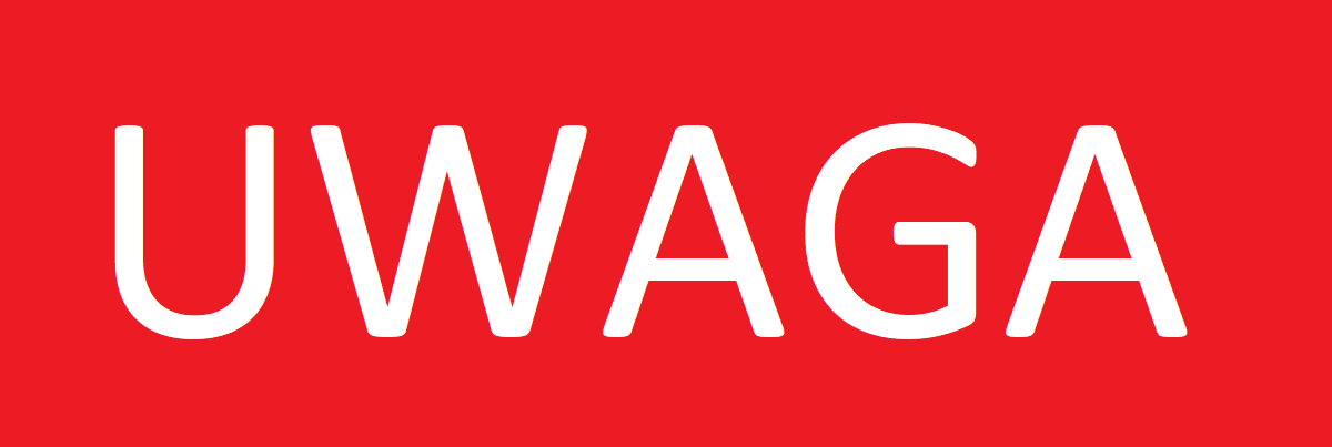 nais uwaga na czerwonym tle