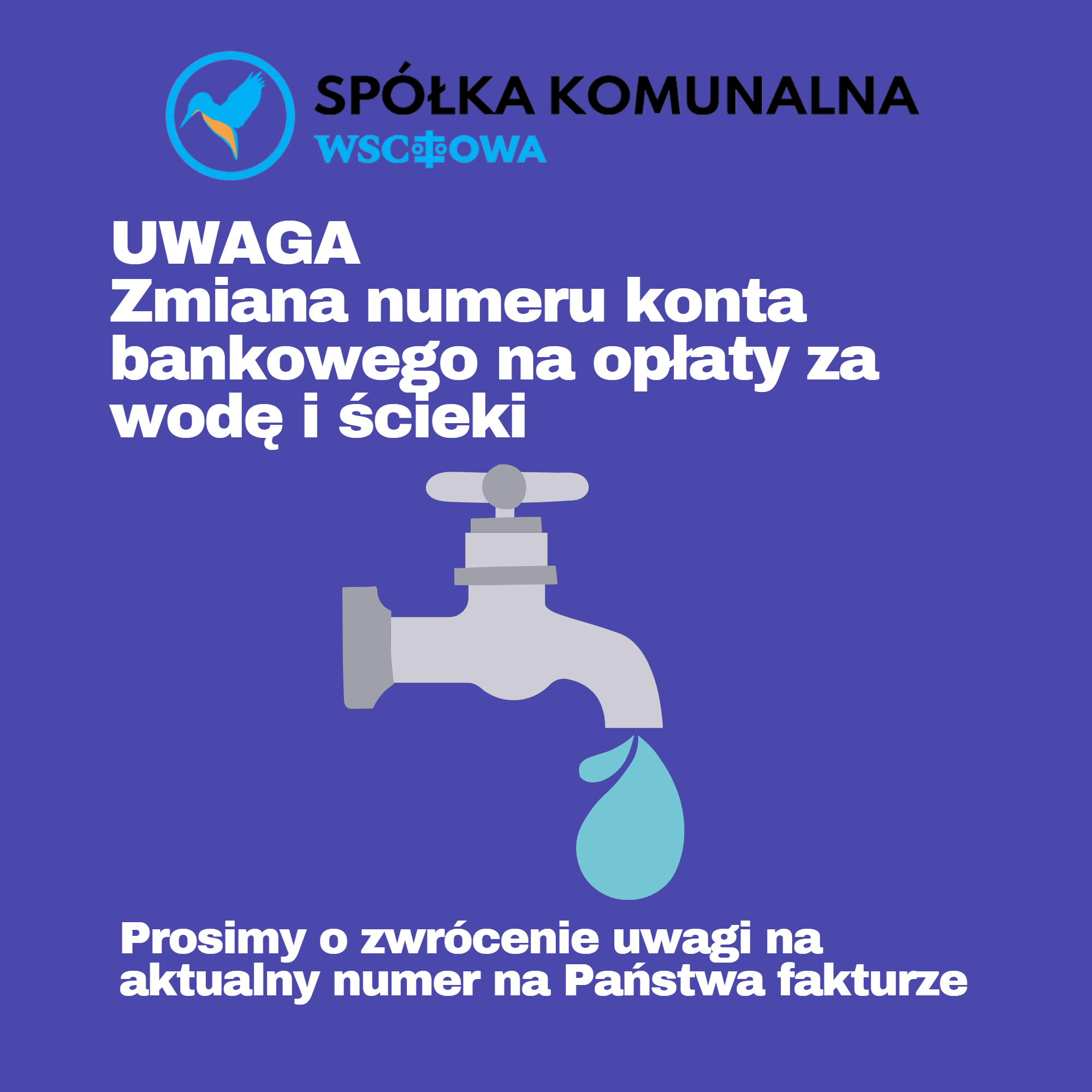 na grafice tekst mówiacy o zmianie numerów kont