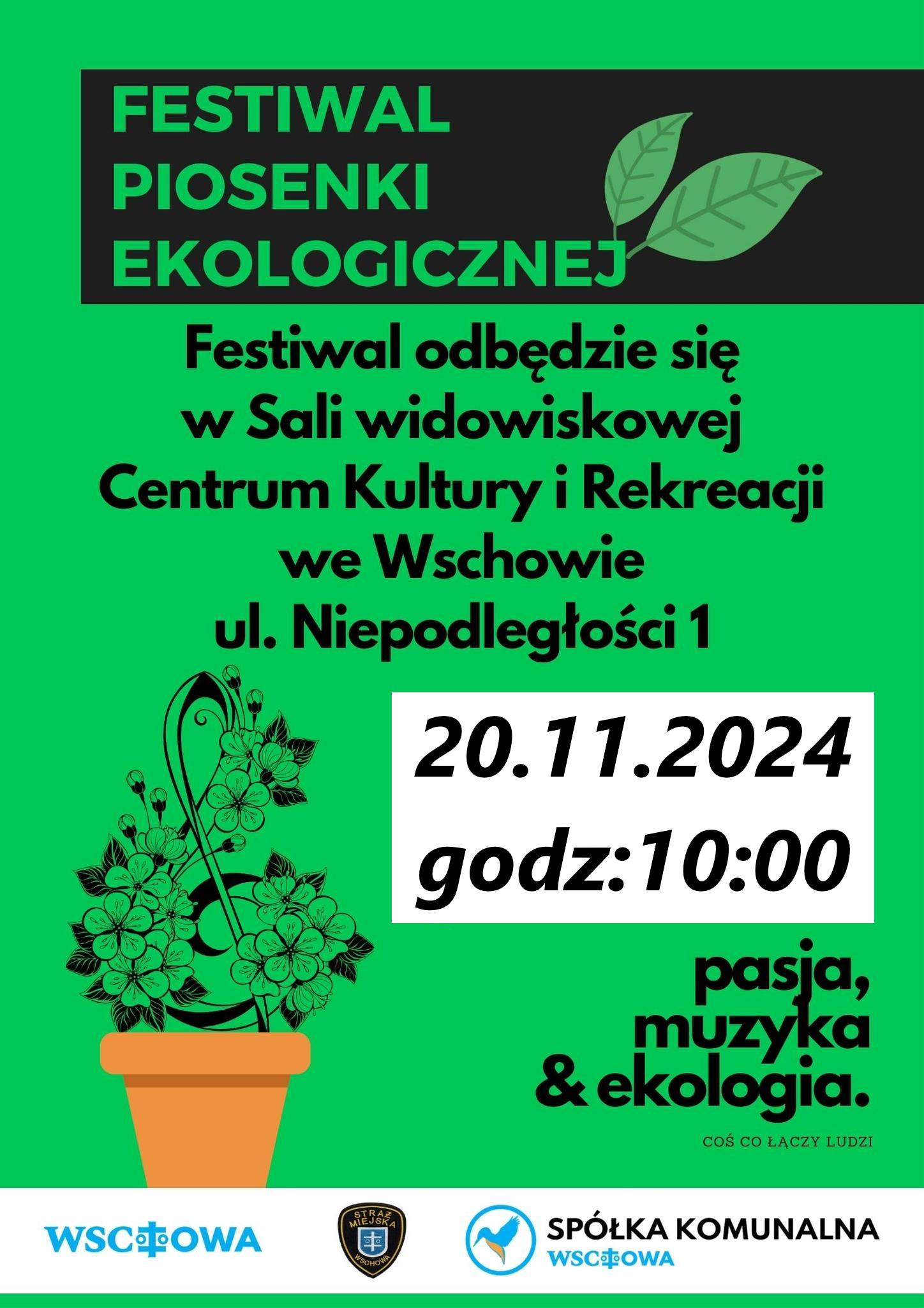 plakat z informacjami na temat terminu i miejsca festiwalu