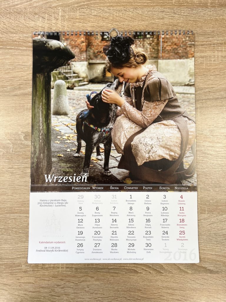 na zdjęciu jedna ze stron kalendarza